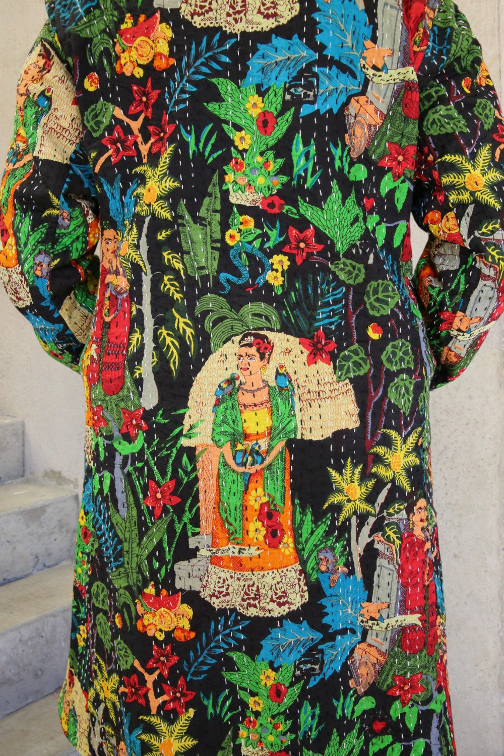 Frida Kantha Coat Black