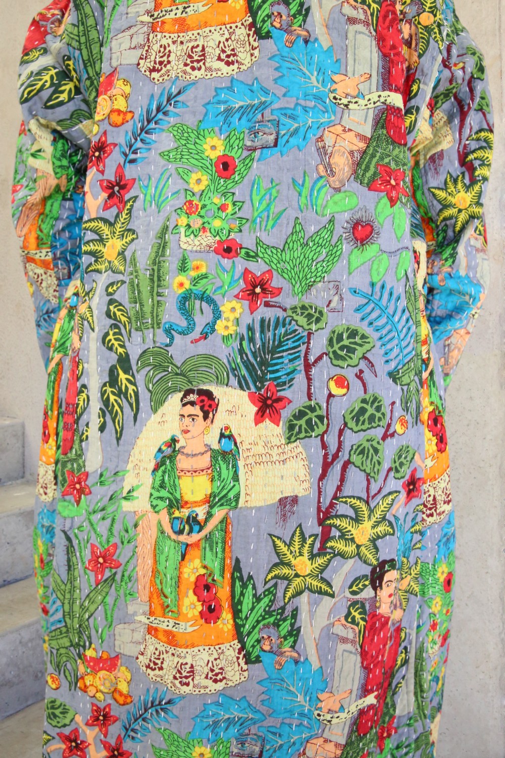Frida Kantha Coat Grey