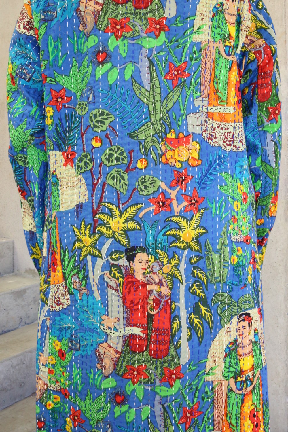 Frida Kantha Coat Blue