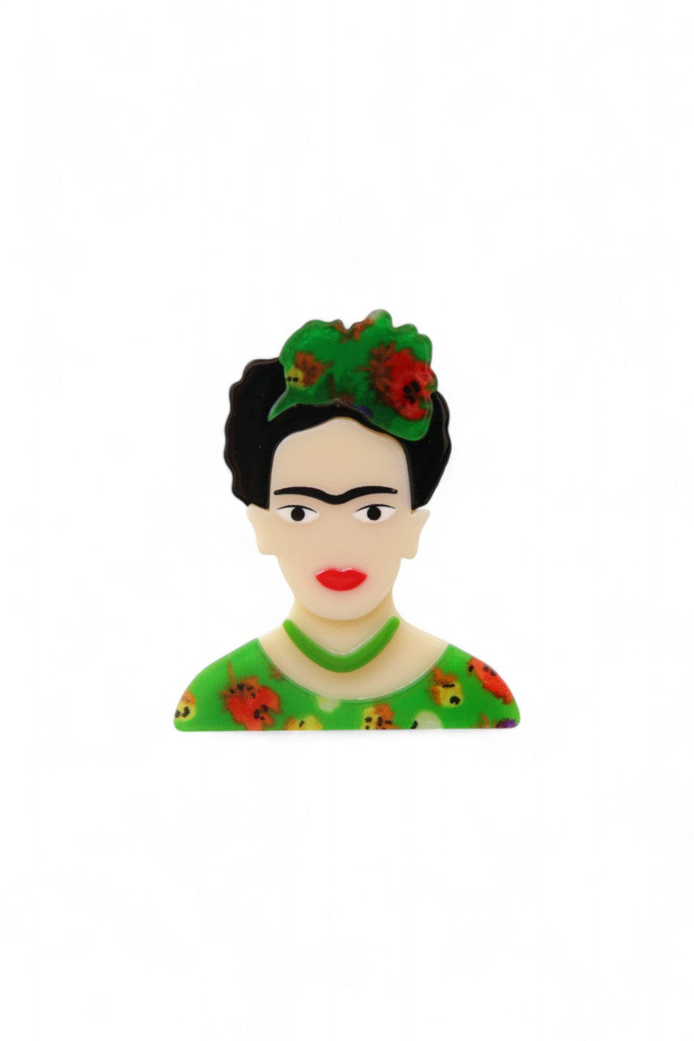 FRIDA GREEN FLORAL BROOCH