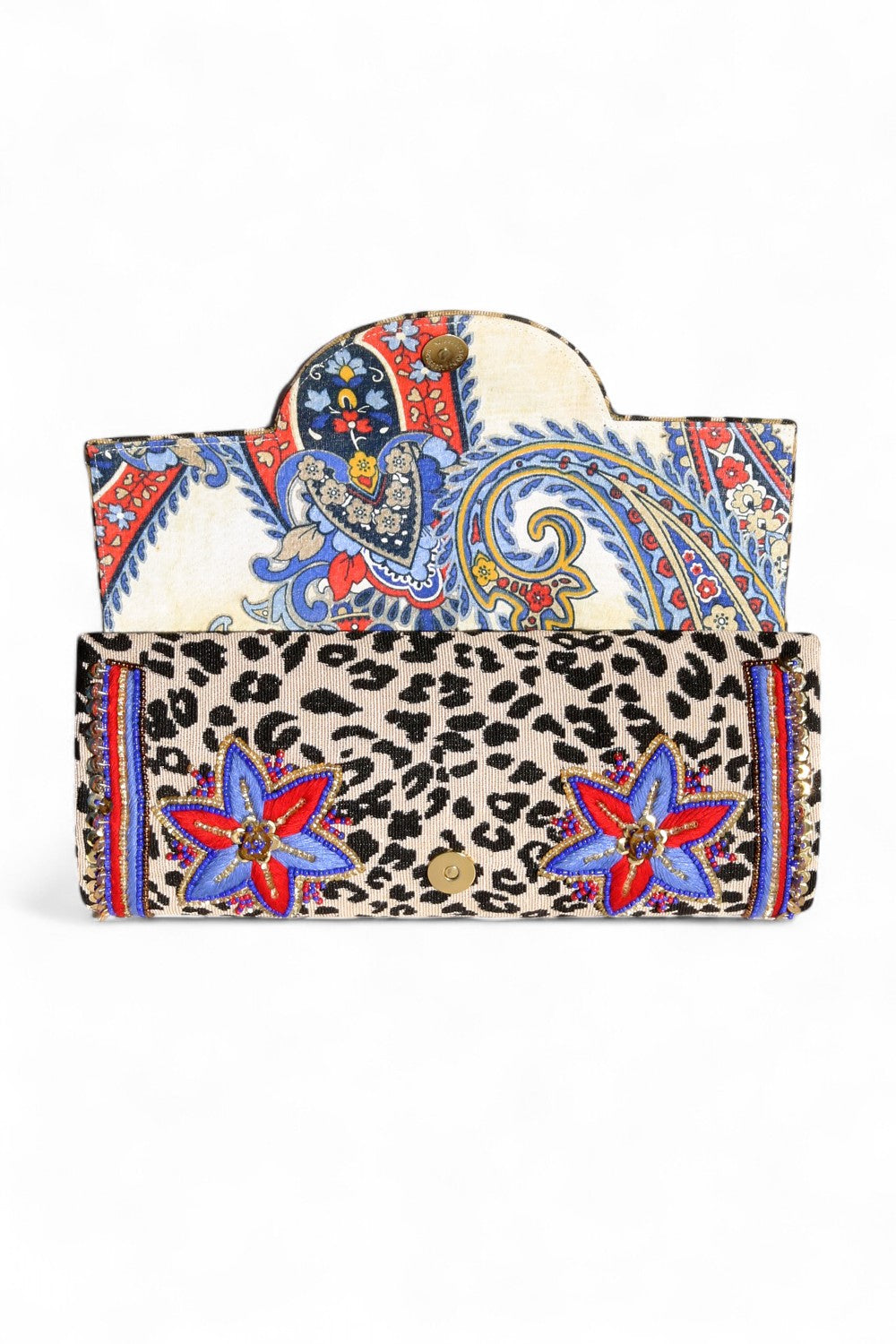 Akbar Delights Handcrafted Beaded Clutch Bag Red Blue