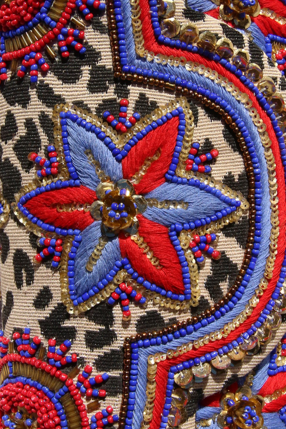 Akbar Delights Handcrafted Beaded Clutch Bag Red Blue
