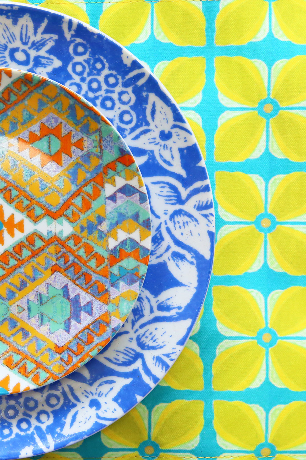 ANNA CHANDLER DINNER PLATE SET CORNFLOWER BLUE