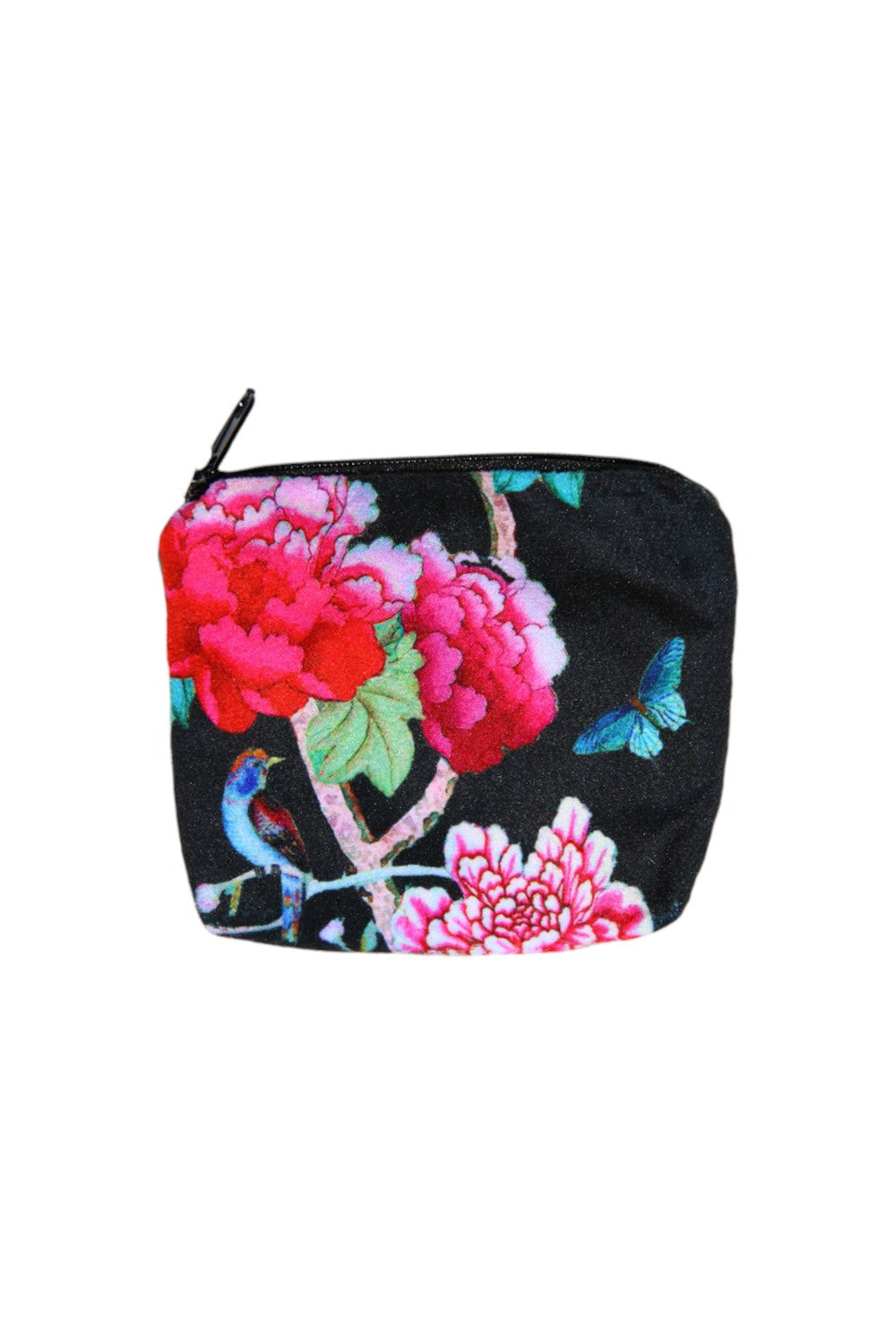 ANNA CHANDLER VELVET CHANGE PURSE BLACK BIRD
