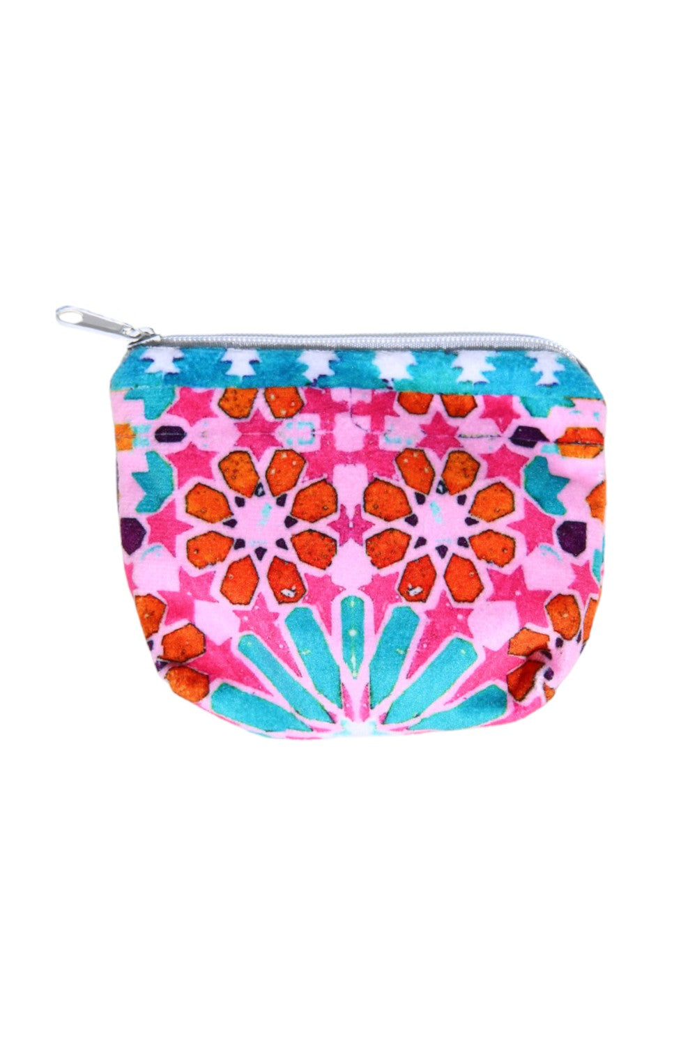 ANNA CHANDLER VELVET CHANGE PURSE MOROCCO PINK