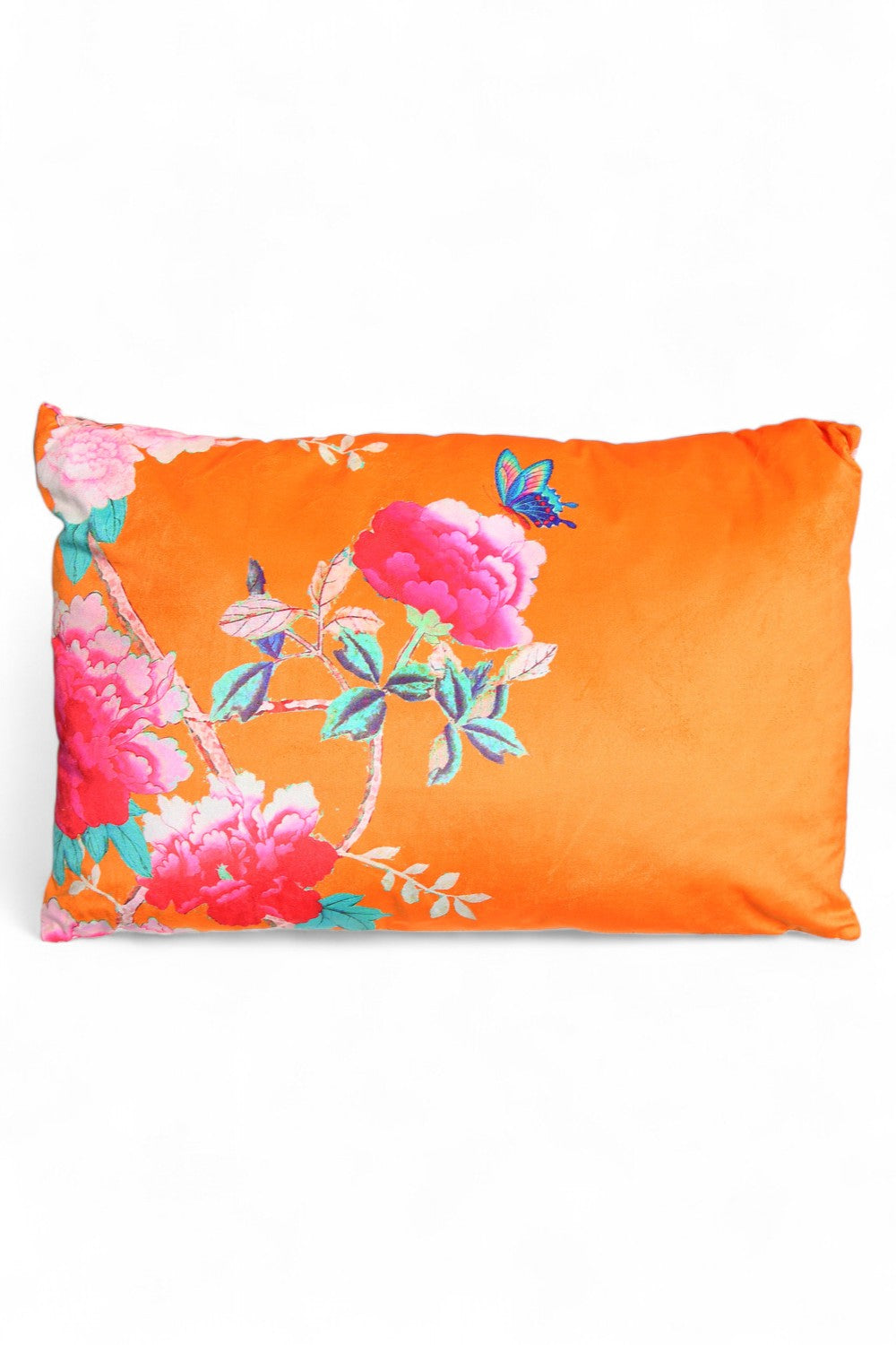 ANNA CHANDLER VELVET RECTANGLE CUSHION ORANGE BIRD 4