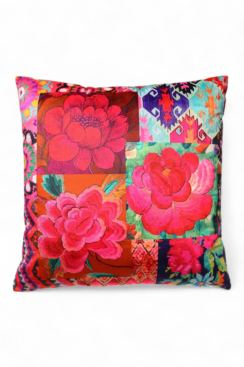 ANNA CHANDLER VELVET SQUARE CUSHION SILK ROAD