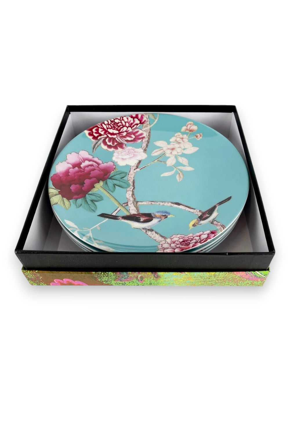ANNA CHANDLER DESSERT PLATE SET CHINOISERIE AQUA