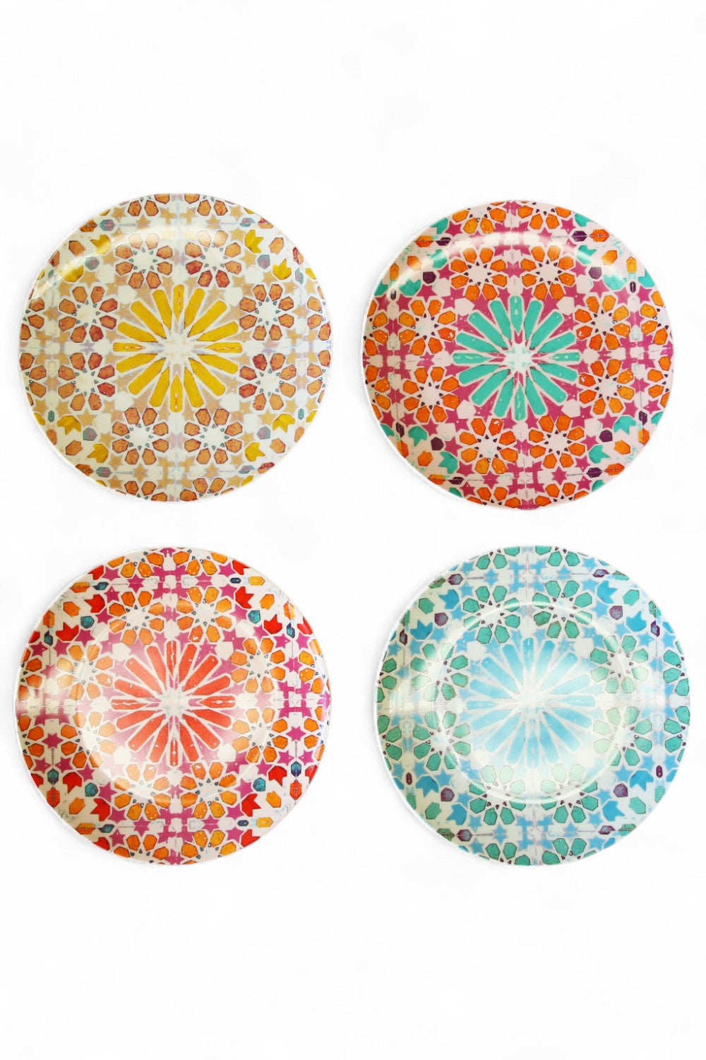 ANNA CHANDLER DINNER PLATE SET MOROCCAN MOSAIC MIXED