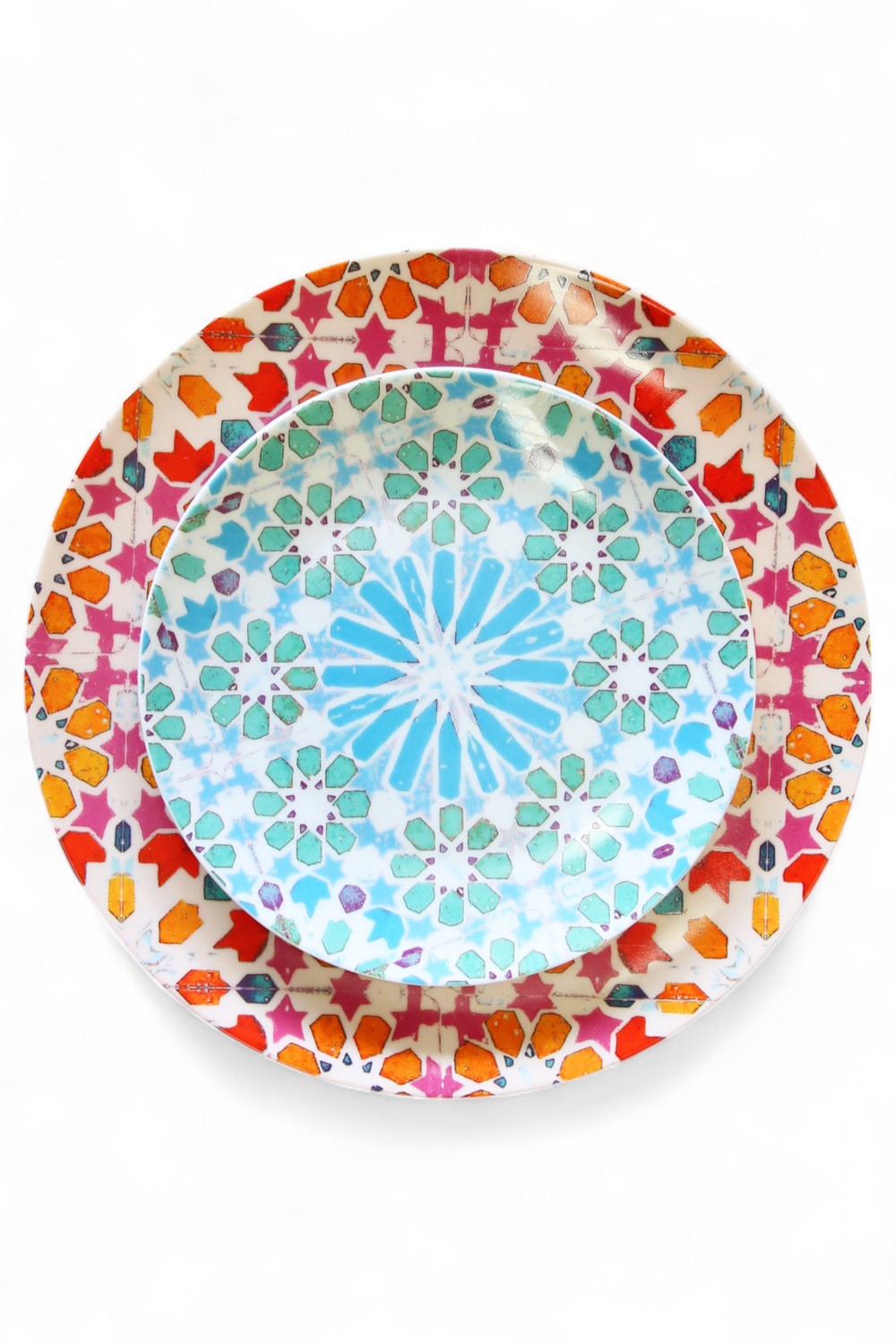 ANNA CHANDLER DINNER PLATE SET MOROCCAN MOSAIC MIXED