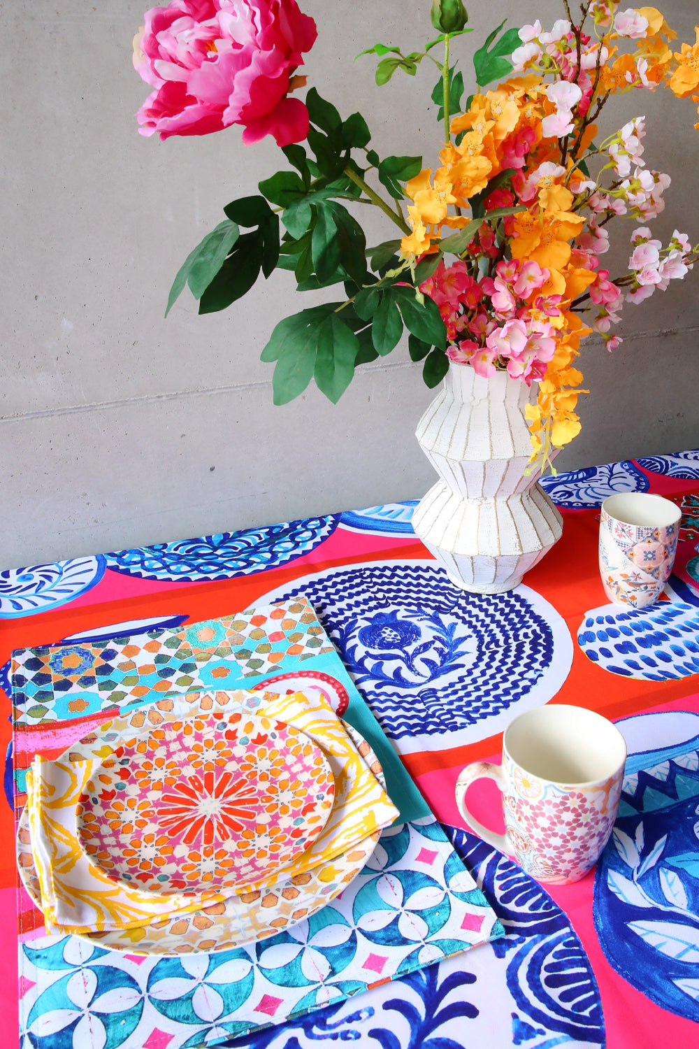 ANNA CHANDLER DINNER PLATE SET MOROCCAN MOSAIC MIXED