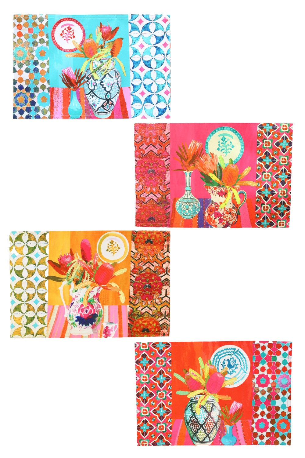 ANNA CHANDLER CANVAS PLACEMAT WILDFLOWER SET OF 4