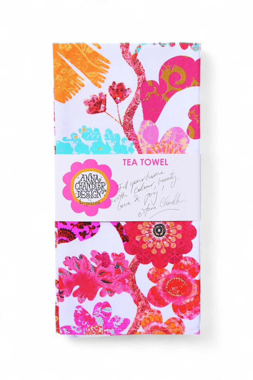 ANNA CHANDLER TEA TOWEL FLORABELLE WHITE