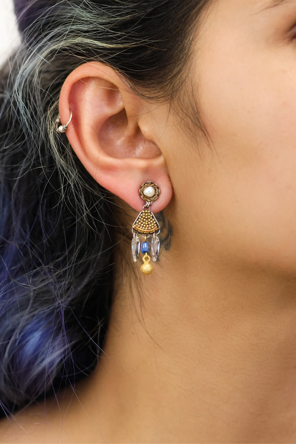 AYALA BAR SMALL EARRINGS GOLD TOTEM SET SACRA