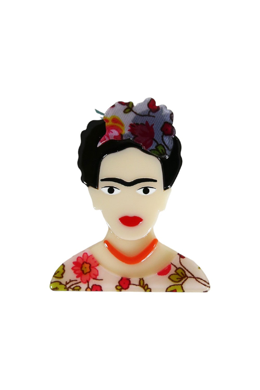 FRIDA RED FLORAL BROOCH