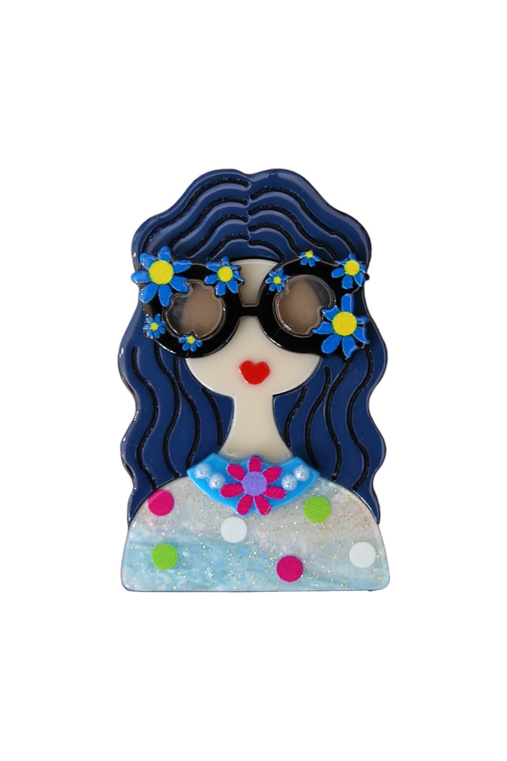 LONG HAIR BLUE BROOCH