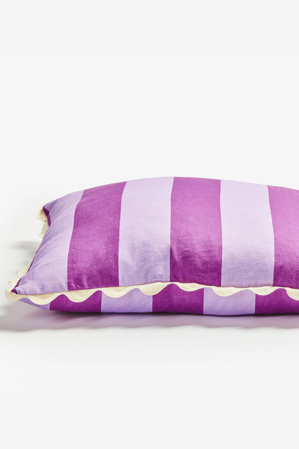 BONNIE AND NEIL BIG STRIPE LILAC CUSHION 60CM