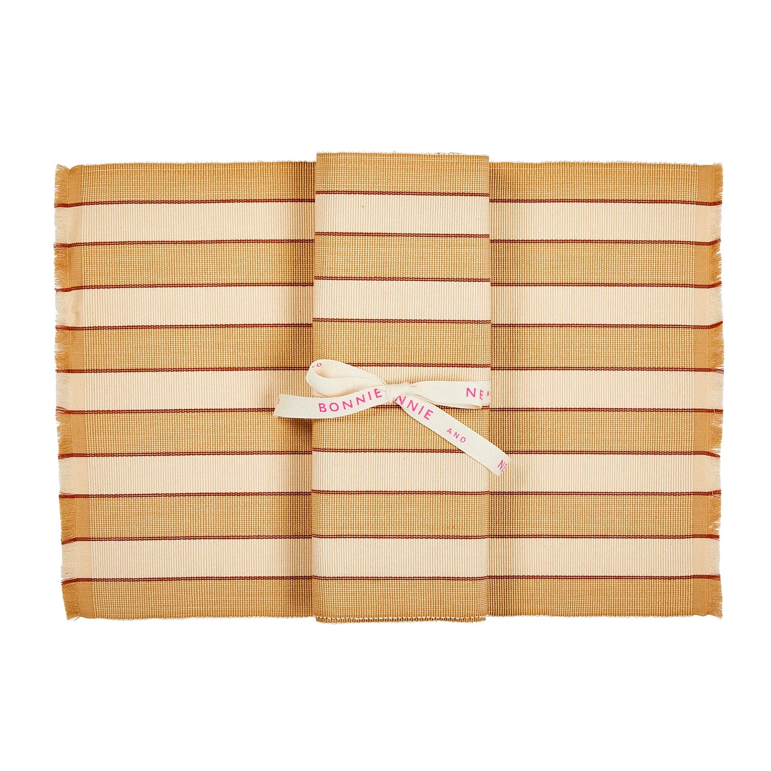 BONNIE AND NEIL WHEAT STRIPE PLACE MAT SET OF 4