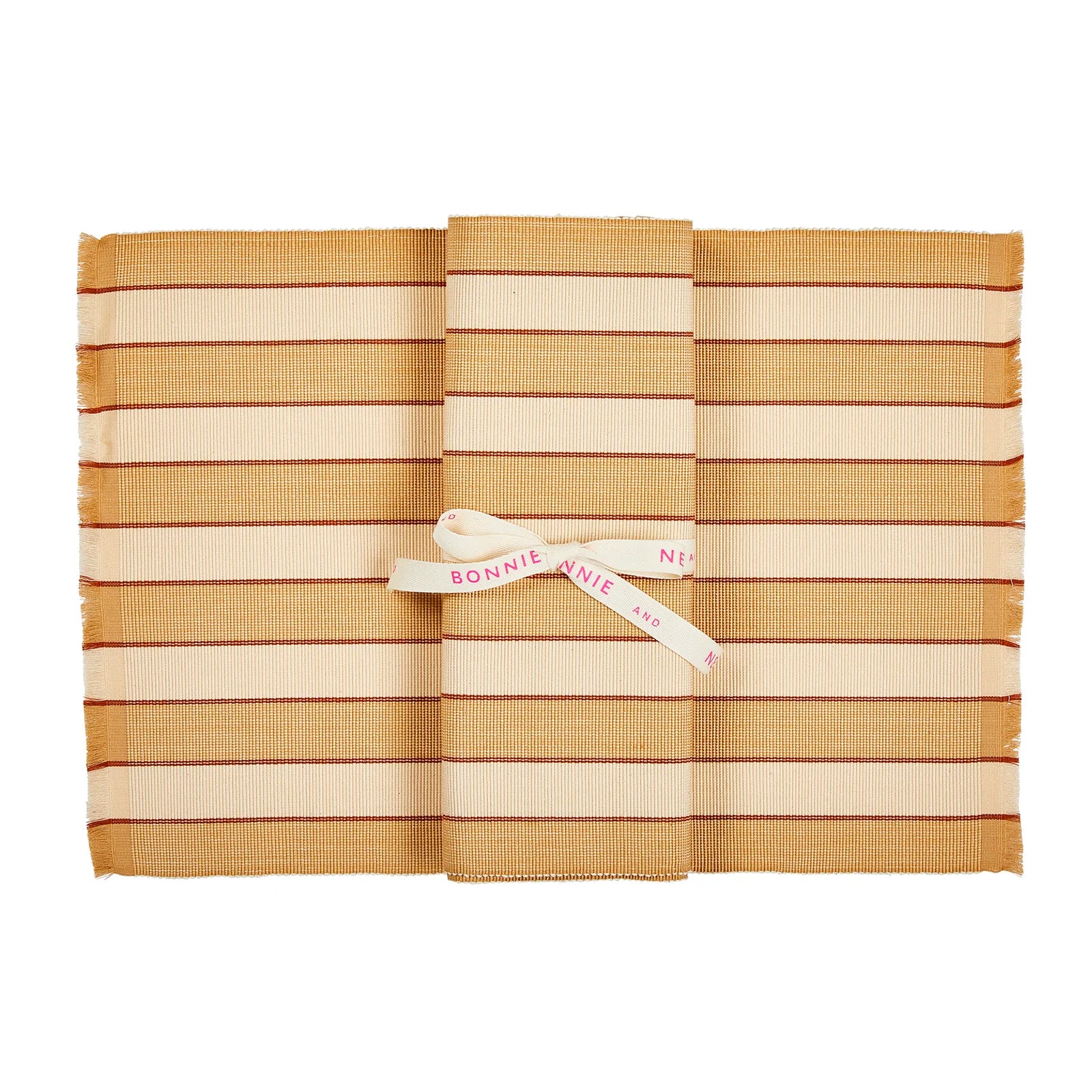 BONNIE AND NEIL WHEAT STRIPE PLACE MAT SET OF 4