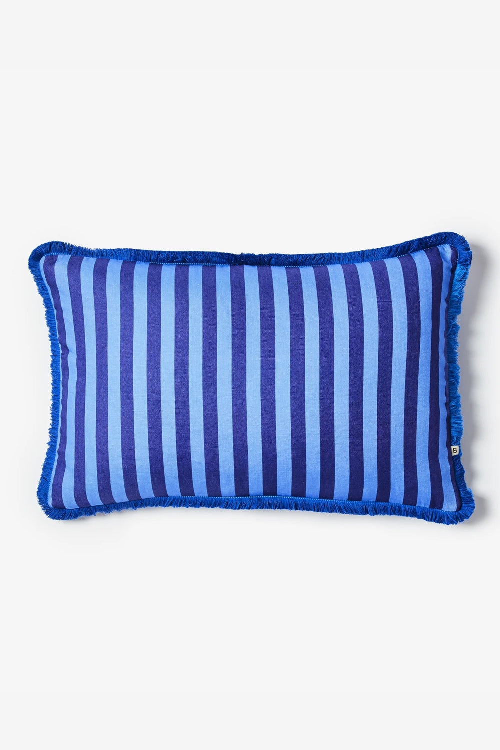 BONNIE AND NEIL THIN STRIPE BLUE CUSHION 60CM X 40CM