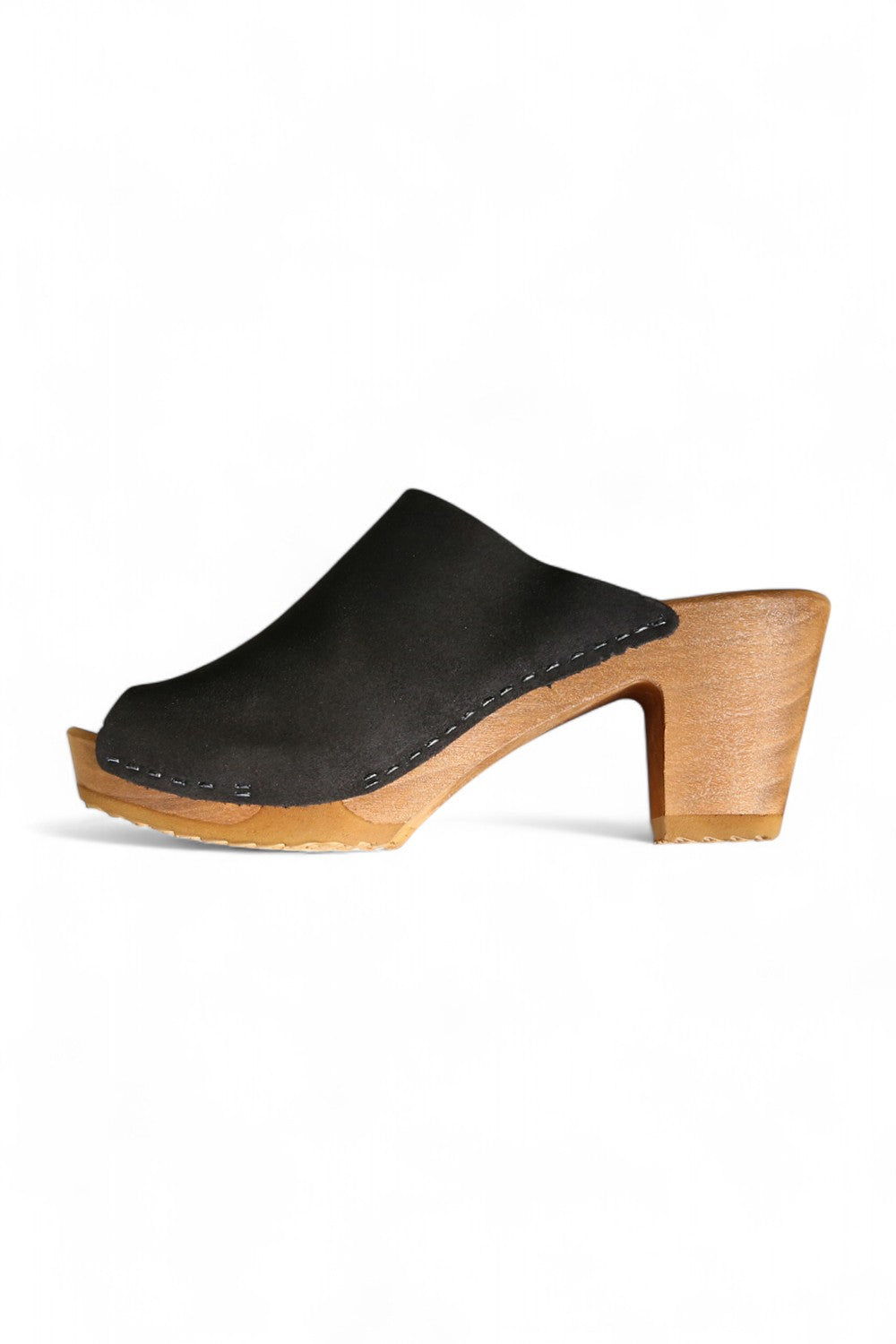 BOSABO ROSKO PEEP-TOE MULE BLACK SUEDE