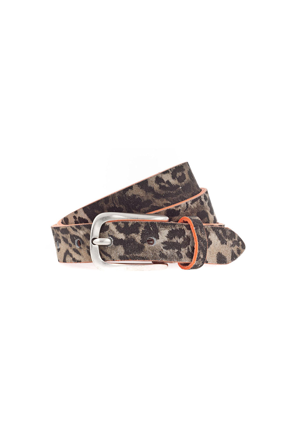 B BELT CARA ORANGE LEOPARD BELT