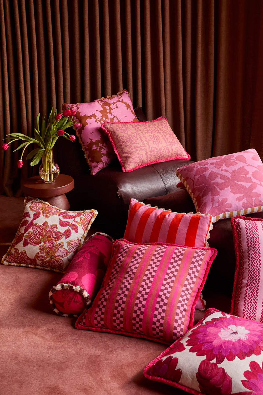 Bonnie and Neil Marco Tile Pink 60cm Cushion
