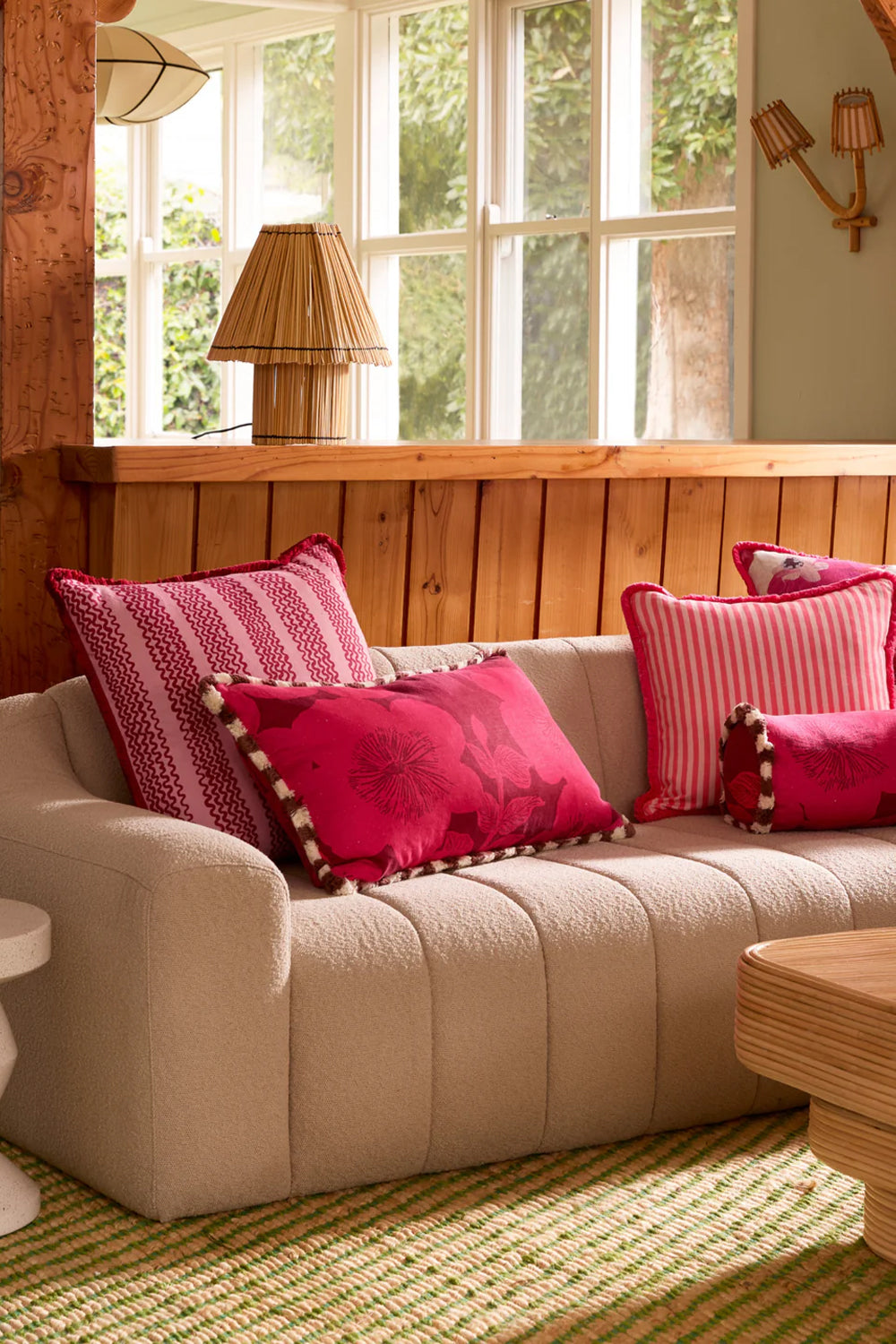 Bonnie and Neil Mini Wave Pink 60cm Cushion