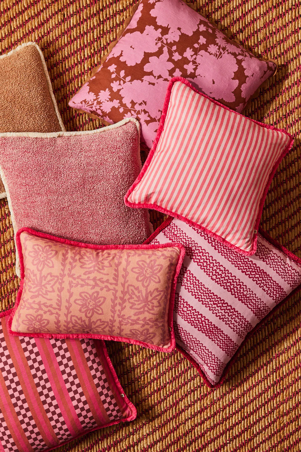 Bonnie and Neil Marco Tile Pink 60cm Cushion