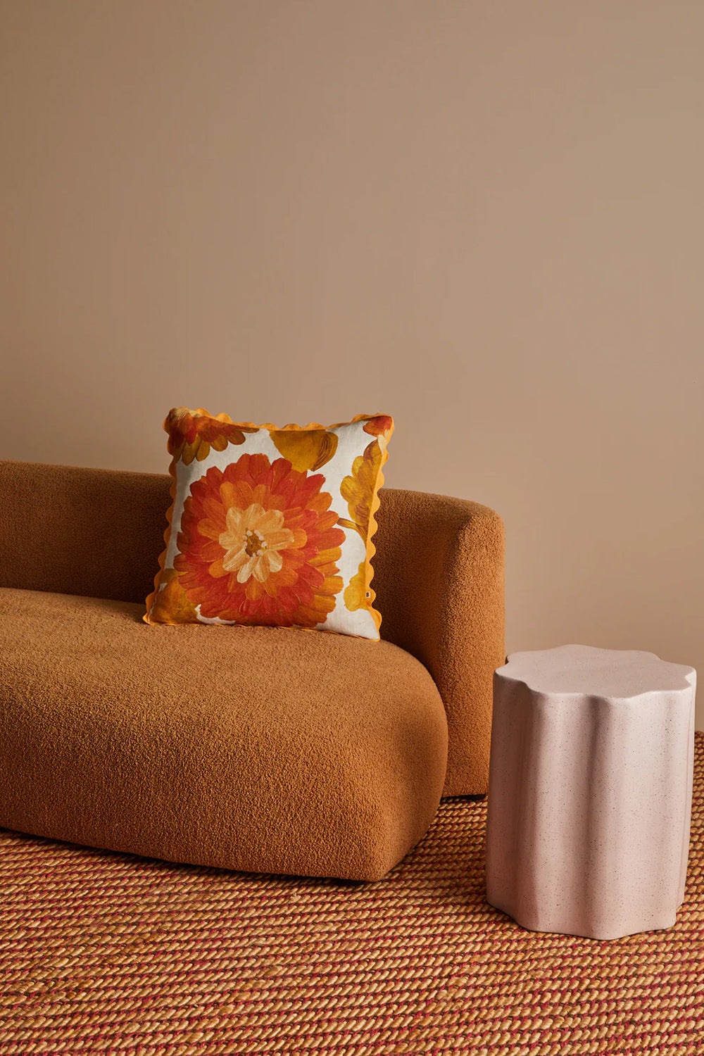 Bonnie and Neil Dahlia Orange Cushion 50cm