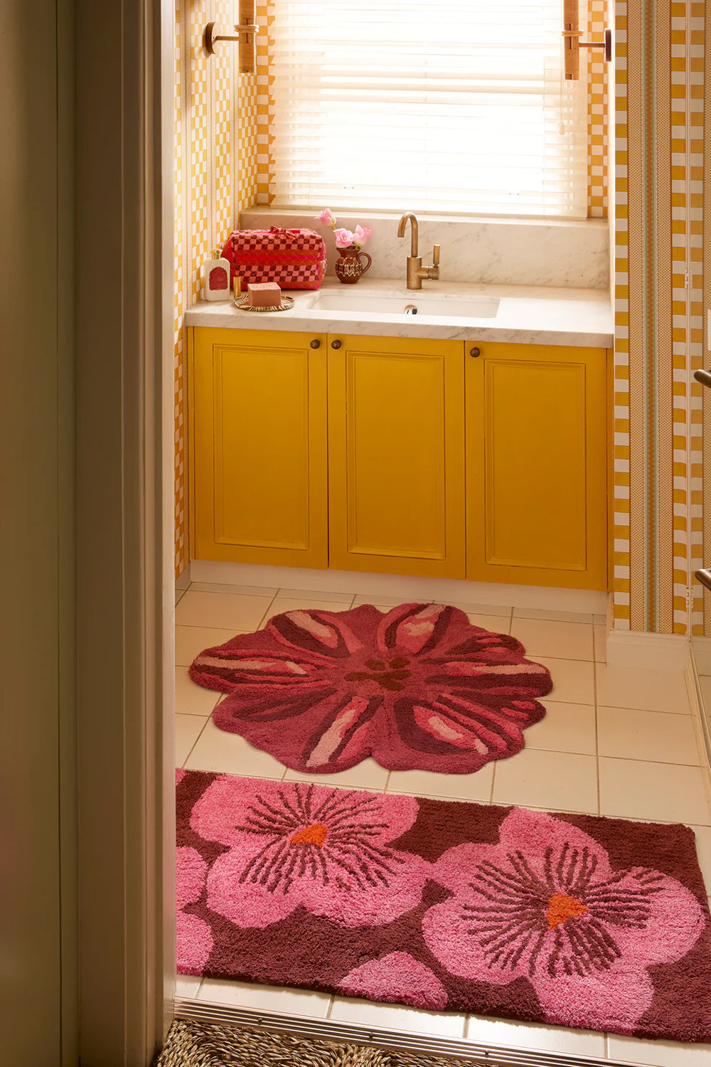 Bonnie and Neil Meadow Pink Bath Mat
