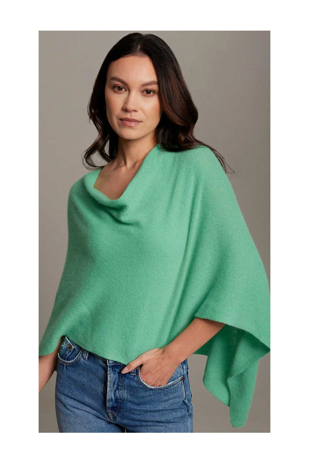 Claudia Nichole Cashmere Poncho Kelly