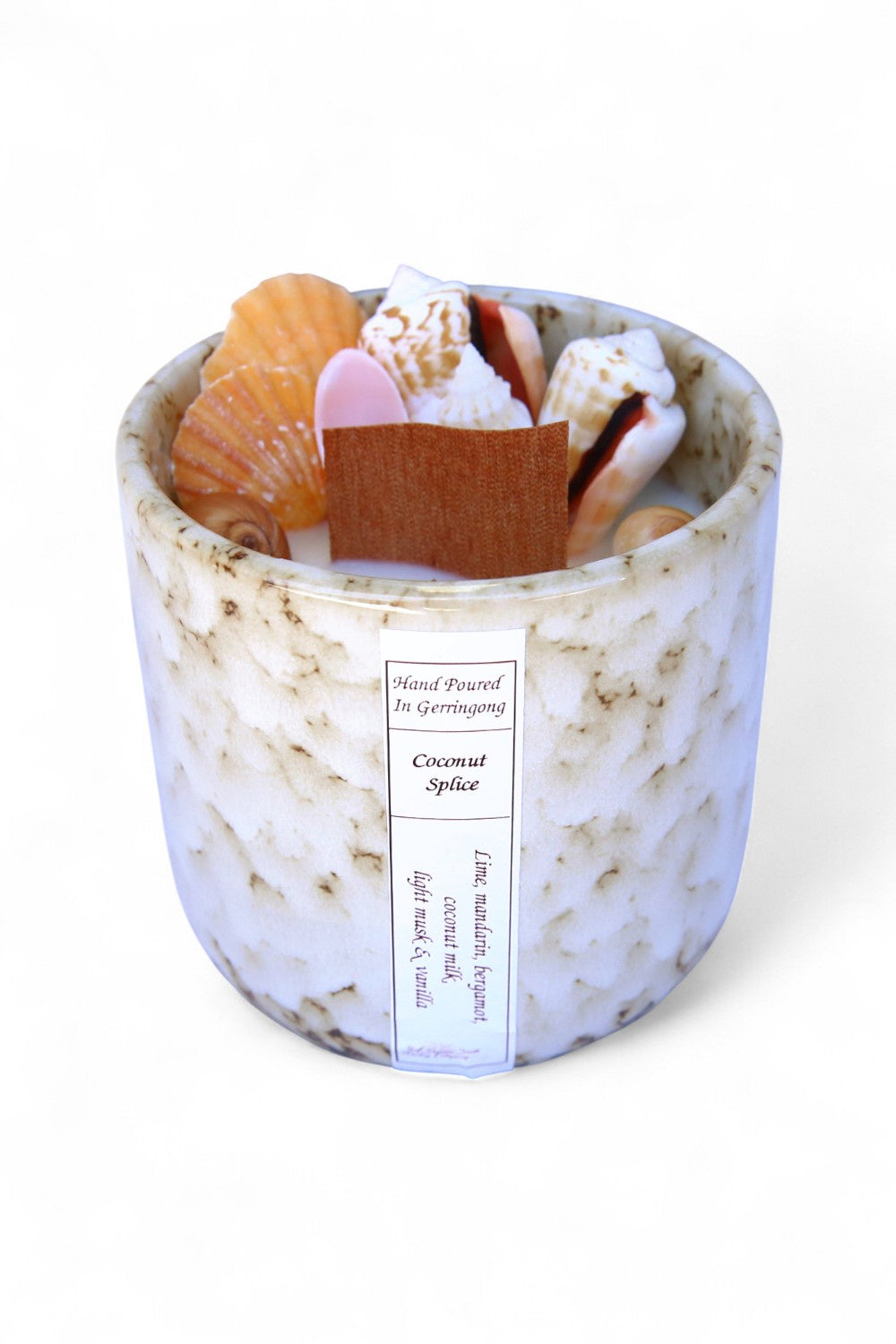Coconut Splice Ceramic Shell Candle