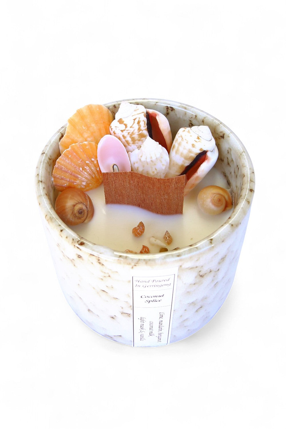Coconut Splice Ceramic Shell Candle