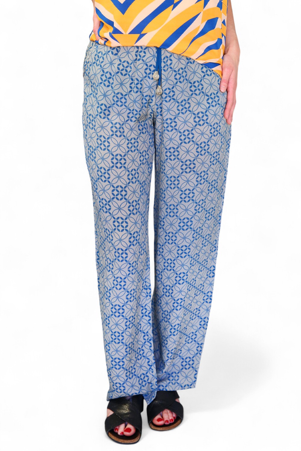 Duet Silk Ivan Pheonix Pant Blue