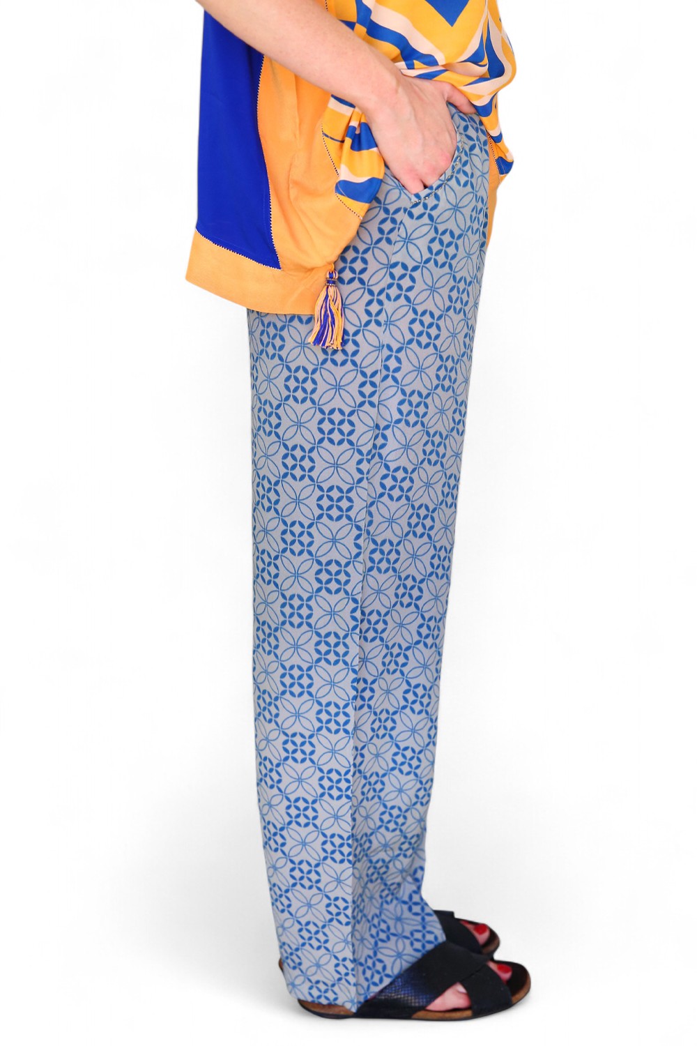 Duet Silk Ivan Pheonix Pant Blue