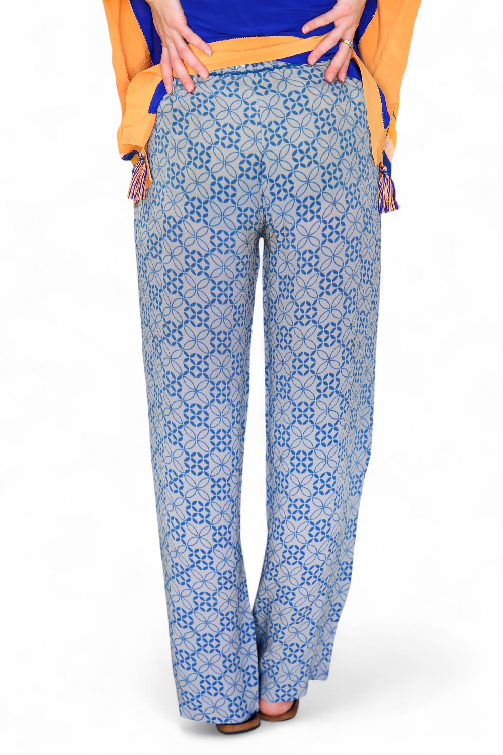 Duet Silk Ivan Pheonix Pant Blue