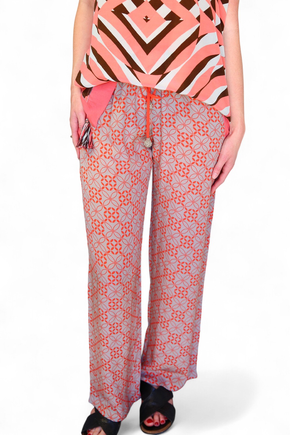 Duet Silk Ivan Pheonix Pant Fire Red