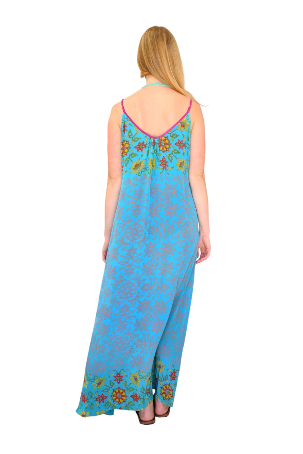 Anupamaa Silk Floral Dress Blue