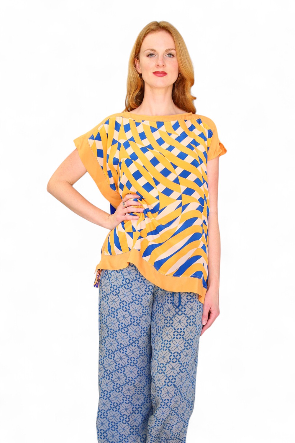 Duet Silk Ivan Pheonix Pant Blue