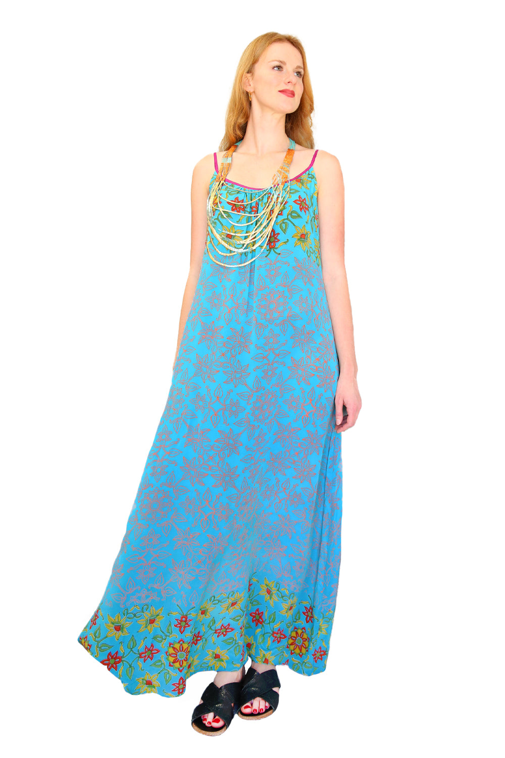 Anupamaa Silk Floral Dress Blue