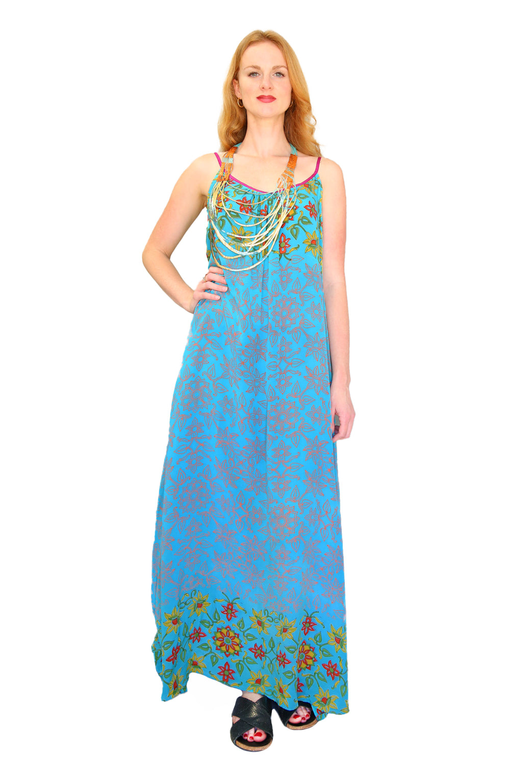 Anupamaa Silk Floral Dress Blue