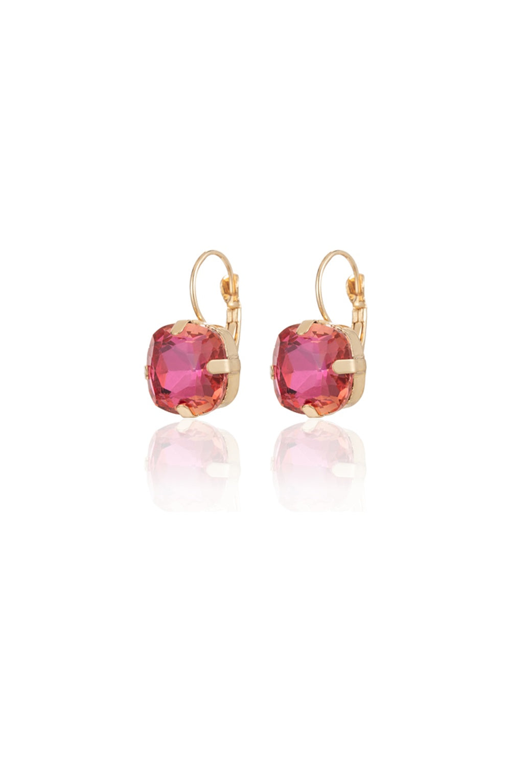 RED STONE ROUND EARRINGS