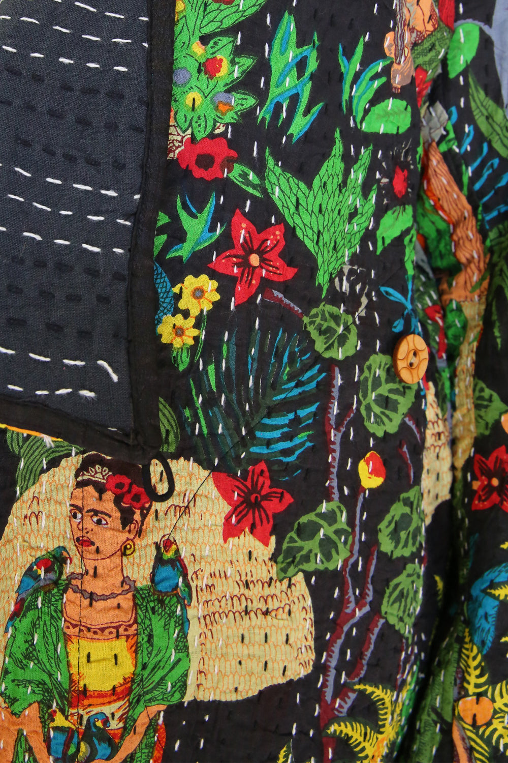 Frida Kantha Coat Black
