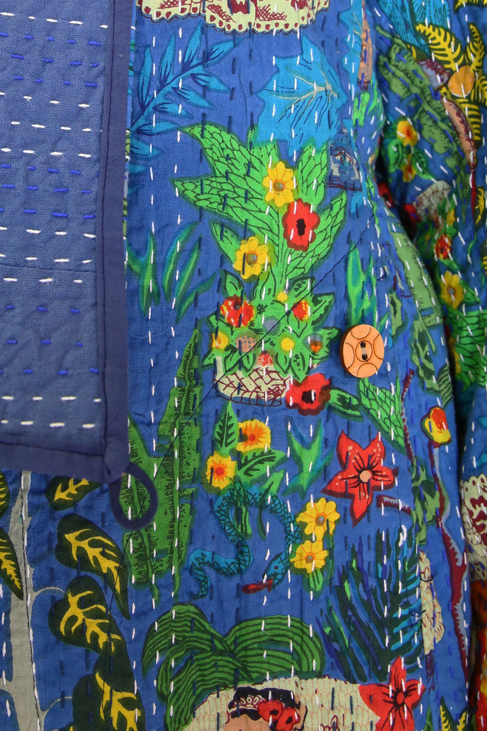 Frida Kantha Coat Blue