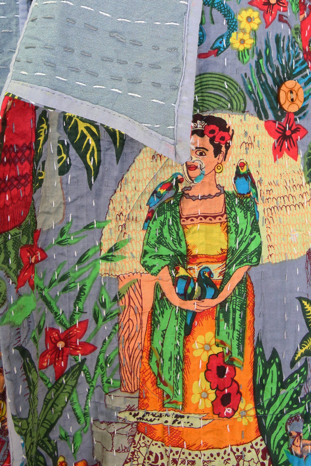 Frida Kantha Coat Grey