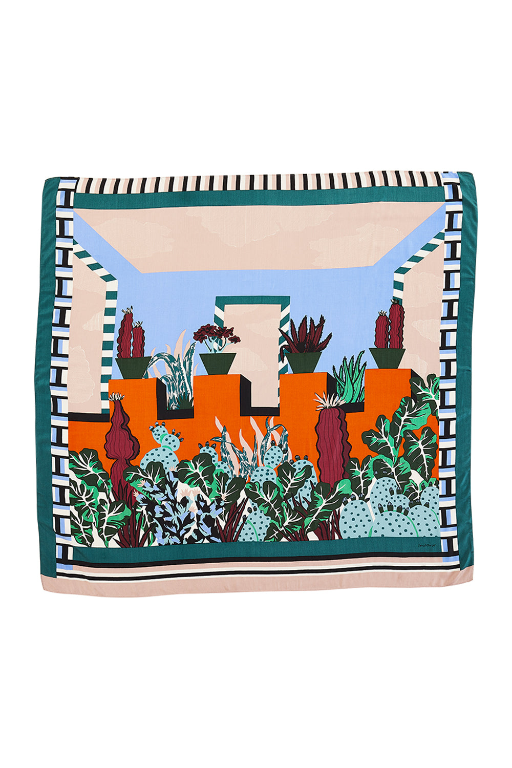 INOUI EDITIONS PALOMA SQUARE GREEN ORANGE