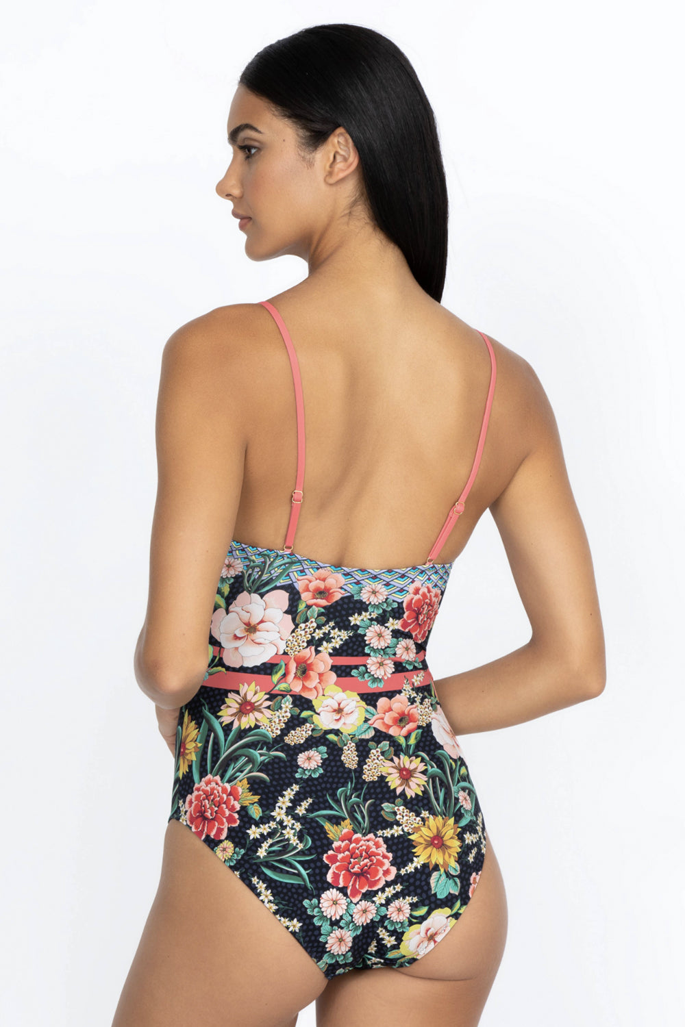 JOHNNY WAS SPAGHETTI STRAP ONE PIECE SWIMSUIT