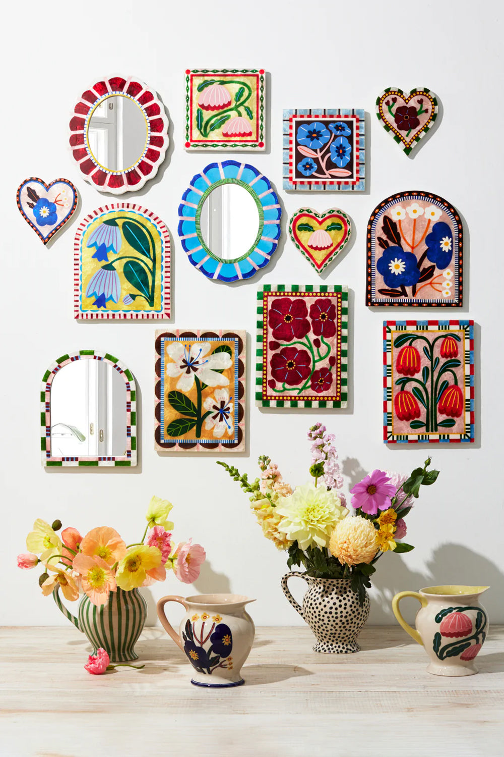 Jones & Co Bloom Nouveau Pink Heart Wall Tile