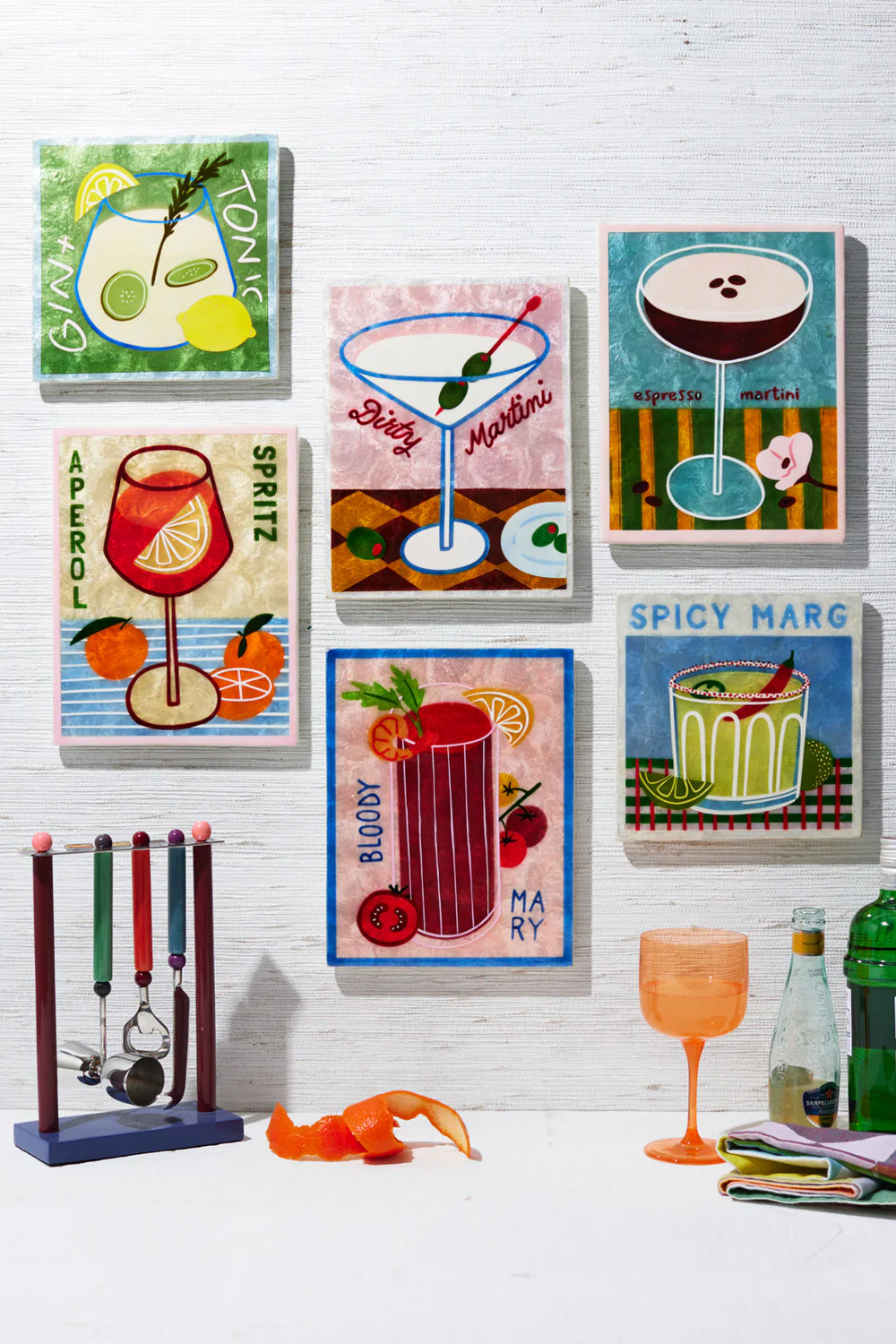 Jones & CO Happy Hour Espresso Tile Wall Art